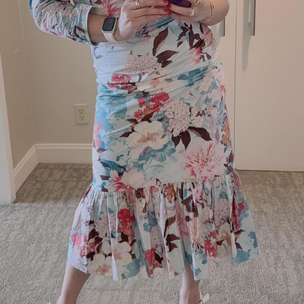 Cara Cara Japanese Floral Print Midi Dress - Picture 6 of 7